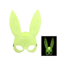 Karanlıkta Parlayan Fosforlu Tavşan Maskesi Glow Bunny Masquerade Maske 32x22 Cm
