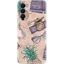 Tecno Camon 18 Kılıf Resimli Silikon Monkey Butterfly 1357 Siyah