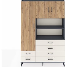 Arges Dolap 8 Raflı 6 Çekmeceli 3 Kapaklı 132x30x195 Antrasit... Antrasit