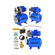 Deko Dke24p 1.5 Hp Paslanmaz Jet Pompalı Su Pompası + 24lt Yatay Küre Tank Seti Otomatik Hidrofor