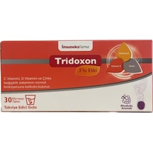 Imuneks Farma Trıdoxon Efervesan Tablet, Üçlü Etki Vitamin C, Vitamin D Ve Çinko İçeren Takviye Edici Gıda 30 Tablet