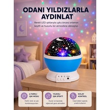 Renkli Led Gece Lambası 6 Işık Modlu Çocuk Odası Atmosfer Aydınlatma Düz Renkli