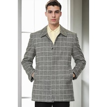 Plt9206 Dewberry Erkek Palto-düz Gri Düz Gri