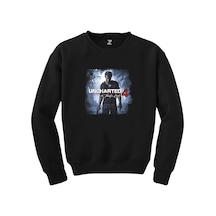 Uncharted 4 Nathan Drake Poster Siyah Sweatshirt