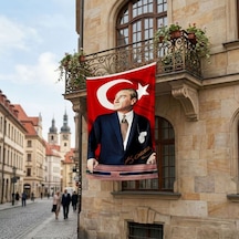 İstikbal Göklerdediratatürk Ve Türk Bayrağı Poster Bayrak Premium Raşel Kumaş Ata36 Diğer