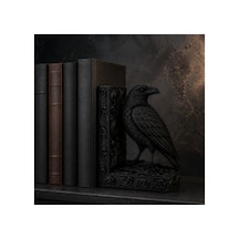 Gotik Kuzgun Barok Kitap Tutucu Tekli