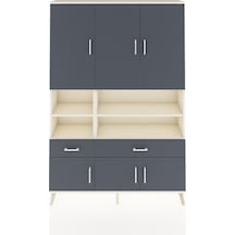 Arges Dolap 8 Raflı 2 Çekmeceli 6 Kapaklı 132x30x195 Aytaşı-antrasit/antrasit Antrasıt/antrasıt