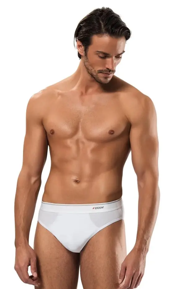 Erdem Erkek Beyaz Pamuk Elastan Slip Külot- 1340b