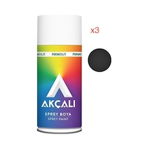 Sprey Boya 3'lü Set (Parlak Siyah 326 - 400 ml / 3 Adet Sprey Boya + 1 Adet Eldiven)