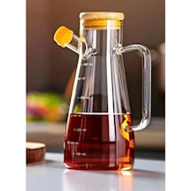 Salkım 900 Ml Bambu Kapaklı Cam Yağdanlık Royaleks-clkn-1800