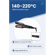Saç Düzleştirici 38x90 Mm Dijital Seramik Kaplama Dalga Şekillend