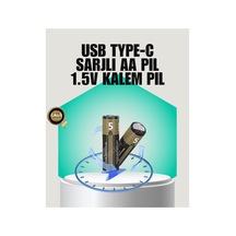 1.5v Aa Şarjlı Lityum Pil 1000+ Kez Şarj Edilebilir Hızlı Type-c Şarj 2 A - Hs08377297-5