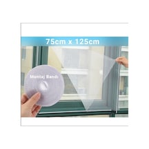 Pencere Sinekliği Tül Perde Cırt Bantlı Kolay Kurulum Sineklik 75x125 Cm Tek Kanat 1 Adet Tül