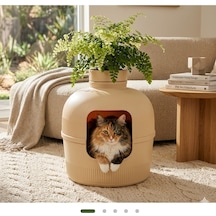 Missidea Dekorapet Dekoratif Kedi Tuvaleti Latte