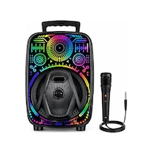 Platoon Pl-4660 Ch-880 Karaoke Speaker Hoparlör Dc 5v 8'' Inch Mikrofonlu Usb Sarjlı Rgb Işıklı Bt