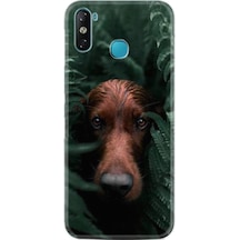 Infinix Smart 4 Kılıf Silikon Flowers Dog 1346 Siyah