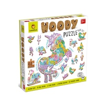 Ahşap Puzzle - Unicorn Canlı Renkler