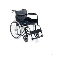 Medikaltec Comfort Plus Siyah Kumaş Standart Transfer Refakatçı Frenli Tekerlekli Sandalye