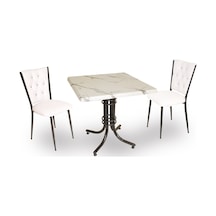 Beymobilya Buket Werzalit Kare Esb-Kapitoneli 2Li Mutfak Masa Takımı