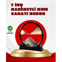 Rahatlatıcı Kum Sanatı Yuvarlak Cam Çerçeveli Hareketli Kum Resmi, Ofis Ve Ev İçin Etkileşimli Masaüstü Süs Siyah