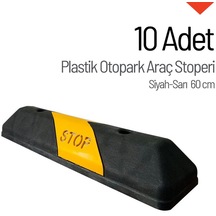 10'lu Plastik Oto Park Araç Stoperi 60 Cm Siyah-sarı-3332