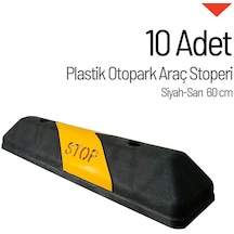 10'lu Plastik Oto Park Araç Stoperi 60 Cm Siyah-sarı-3332