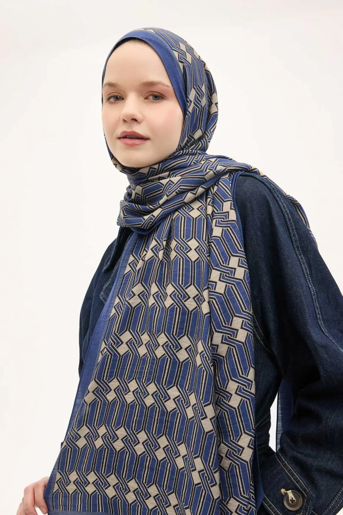 Silk Home Mayda Şal 81022-03 mavi