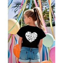 Uyguntarz Çocuk Yazılıkalp Baskılı Pamuklu Tshirt Siyah Uyguntarz Çocuk Yazılıkalp Baskılı Pamuklu Tshirt Siyah
