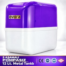 5 Aşamalı 12 Lt Kapalı Şeffaf Kasa Pompasız Su Arıtma