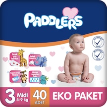 Bebek Bezi 3 Numara Midi (4-9 Kg) 40 Adet – Eko Paket, Hassas Ciltlere Uygun