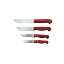 Mobilreyon Mutfak Bıçak Seti 4'lü Maraş Bıçağı 18-20-24-28 Cm Kırmızı