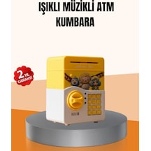Atm Tasarımlı Sarı Işıklı Sesli Elektronik Kumbara