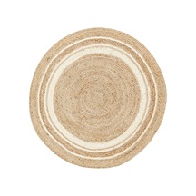 Eko Halı Juno Ech 01R Natural Whıte El Dokuma Naturel Jüt Hasır Halı - 120X120
