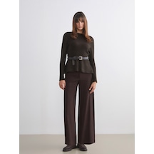 Lcw Vision Kahverengi Standart Fit Geniş Paça Kadın Pantolon