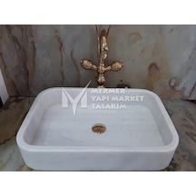 Grili Beyaz Mermer Oval Köşe Dikdörtgen Lavabo