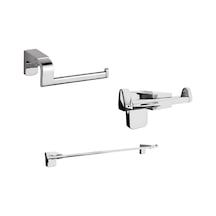 Zethome F 1 Serisi Paslanmaz Duvara Monte Havluluk-kağıtlık-bornoz Seti Krom