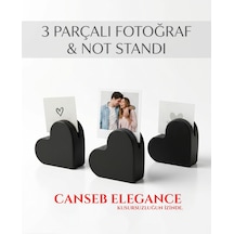Canseb Elegance 3'lü Kalp Fotoğraf Tutucu & Not Standı Dekoratif 5cm