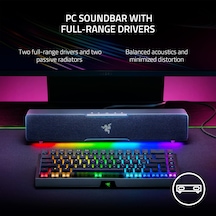 Leviathan V2 X - Pc Oyun Soundbar'ı Tam Aralıklı Sürücüler, Kompakt Masaüstü Form Faktörü, Usb Tip C Güç Ve Ses Dağıtımı, Bluetooth 5.0 Siyah