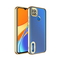 Zore Redmi 10a Kılıf Kamera Korumalı Logo Gösteren Ogaa Omega Kapak - Gold