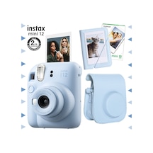 Fujifilm Instax Mini 12 Fotoğraf Makinesi + 10'lu Film + Mini Albüm + Deri Kılıf Seti Mavi