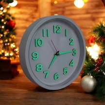 Fosforlu  Duvar Saati Çap 22 Cm Altın Rengi + Zincir Kolye