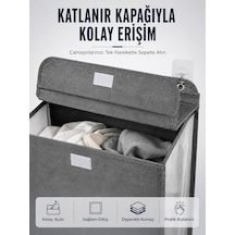 Kapaklı Duvar Tipi Kirli Çamaşır Sepeti Yer Tasarrufu Sağlayan Çok Renkli