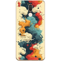 Huawei Mate 10 Lite Uyumlu Ahenkli Boya İzleri Baskılı Silikon Kılıf Renkli