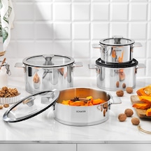 Schafer Steel Pro Çelik Tencere Seti 8 Parça-ınox Inox