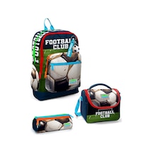 Coral High Kids Lacivert Futbol Desenli 3 Lü Okul Çanta Seti Set0123779 Lacivert