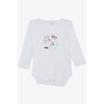 Breeze Erkek Bebek Çıtçıtlı Zıbın Body Hayvanat Bahçesi Dost Hayvanlar Baskılı 9 Ay-3 Yaş, Beyaz-beyaz Beyaz