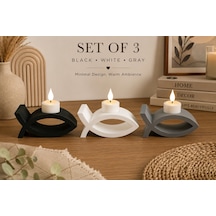 3d Baskı 3lü Balık Figürlü Dekoratif Mumluk Seti - Tealight Mumluk, Modern Ev Ve Ofis Dekoru Çok Renkli