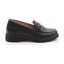 Dgn 3001-2 Kadin Aksesuarli Loafer Ayakkabi Siyah Floater