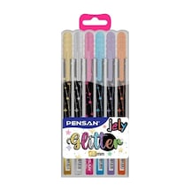 Pensan Jel Kalem Jely 1.0 Mm Glıtter Simli Krş 6 Lı 2800 Çok Renkli