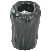 Şamdan Dekoratif Mumluk Gümüş Şamdan Tealight Mum Uyumlu Erimiş Mum Büyük Model - Siyah